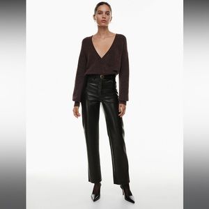 Aritzia Wilfred Leather Straight Pant